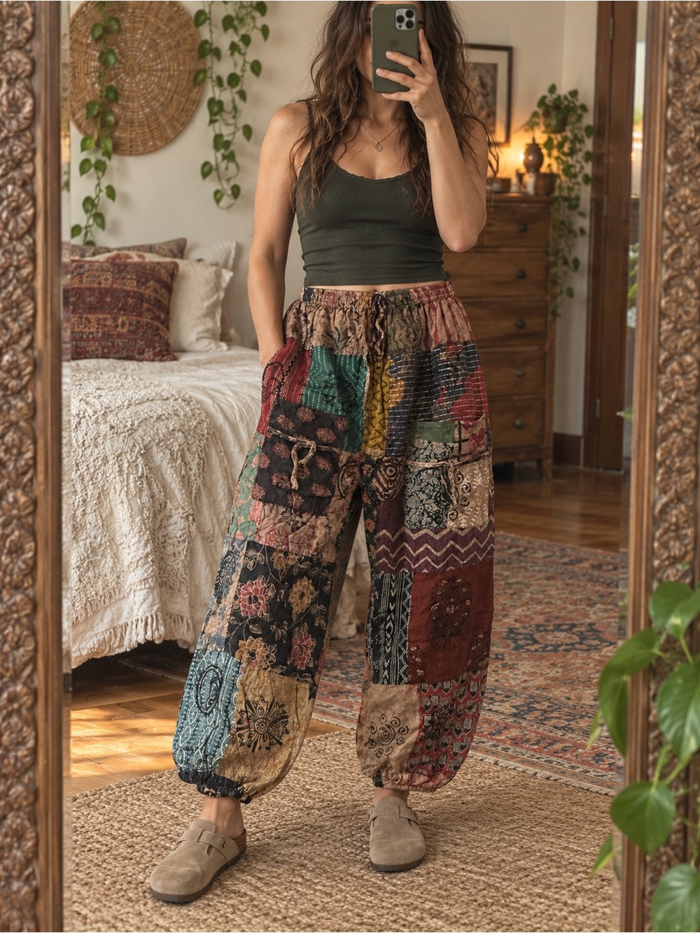 Bohemian Patchwork Harem Pants - Multicolor